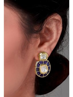 Joules By Radhika - Pret By Joules By Radhika Purple Kundan Earrings