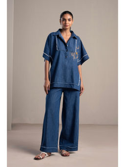 SPACE - Bora Bora Femme Blue Shirt With Pant