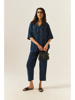 SPACE - Depp Blue Shirt With Pant