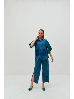 SPACE - Dolla Femme Blue Shirt With Pant