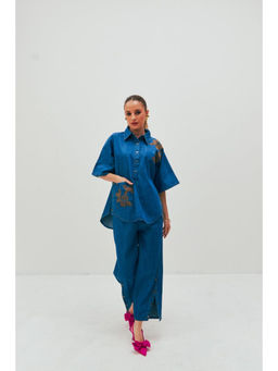 SPACE - Dolla Flora Blue Shirt With Pant
