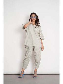 SPACE - Ikigai Seafoam Grey Shirt With Pant