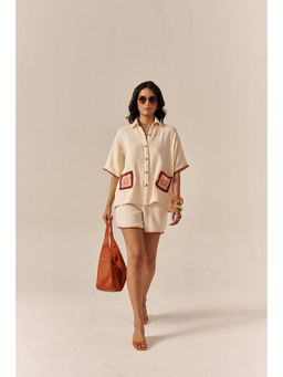 SPACE - Tuscan White Shirt With Shorts