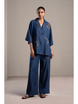 SPACE - Yous Fleur Blue Top And Pant