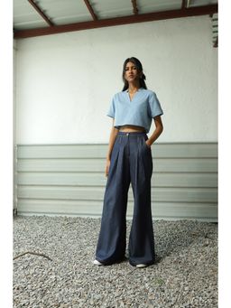 CANOOPI - Denim Fusion Crop Top and Pant (Set of 2)