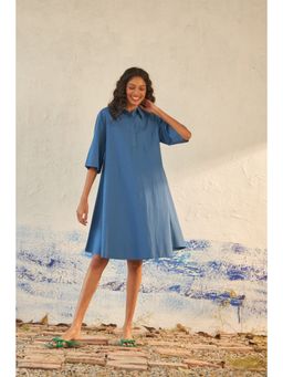 CANOOPI - Blue Forget-Me-Not Solid Dress