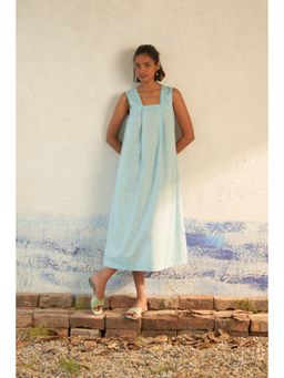 CANOOPI - Serene Aqua Blue Solid Dress