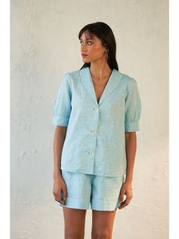 CANOOPI - Blue Oyster Buttoned Top