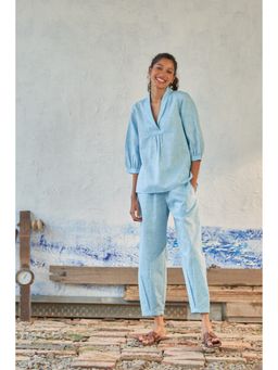CANOOPI - Blue Summer Frost Combo Top and Pant (Set of 2)