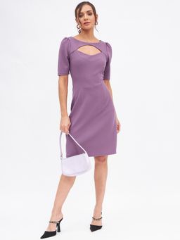 Kibo - Purple Polyester Dress For Women