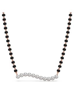 Candere by Kalyan Jewellers - 14kt Rose Gold BIS Hallmark and Cubic Zirconia Mangalsutra Pendant with chain for women (2.81)