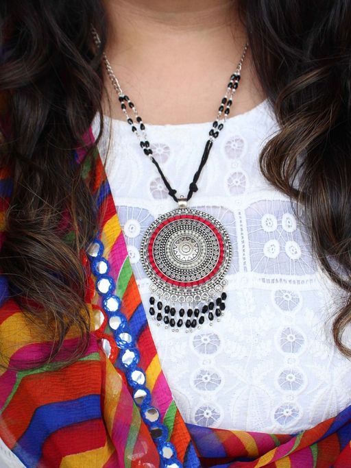 BeAbhika Black Drops Classic Necklace