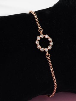 Estele - Rose Gold Plated Ring Link Designer Bracelet for Women