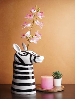 Folkstorys - Monochromatic Zebra Flower Vase