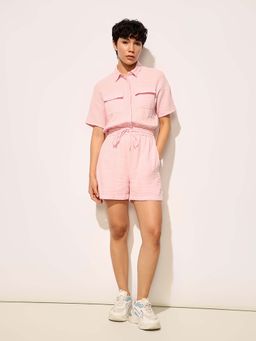 ONLY - Pink Cotton Muslin Playsuit
