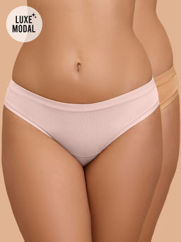 Nykd by Nykaa - Pack of 2 Super-Soft Modal Bikini Panties, Tan & Nude - NYP382