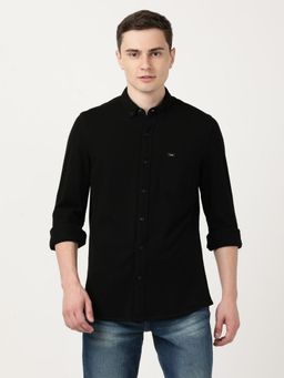 Lee - Men Solid Black Shirt (Slim)