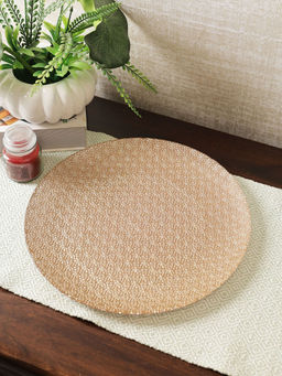 HomeTown - Jordan Glass Platter in Beige Colour