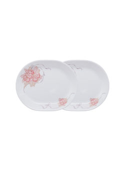 Corelle - Asia Collection Gold Series Peony Bouquet 31cm Oval Serving Platter Pack of 2