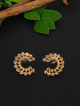 E2O - Contemporary Golden Quirky Stud Earrings for Women