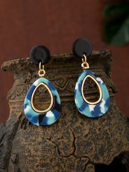 E2O - Multi Color Circular Shape Contemporary Drop Earrings