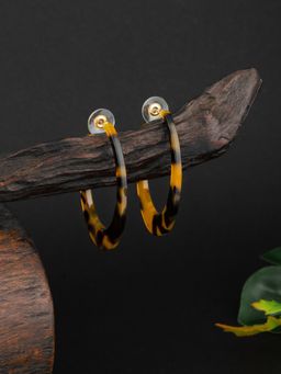 E2O - Yellow & Black Circular Hoop Earrings
