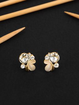 E2O - Contemporary Golden Quirky Stud Earrings for Women