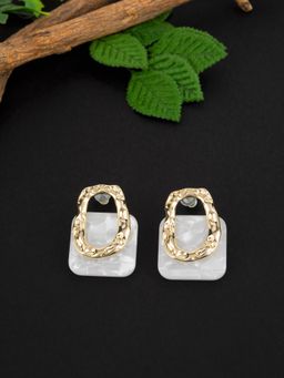 E2O - Contemporary Golden Quirky Stud Earrings for Women