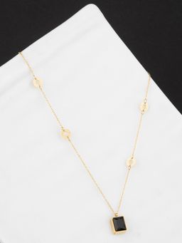 E2O - Gold Plated Metal Discy Chain Pendant Necklace