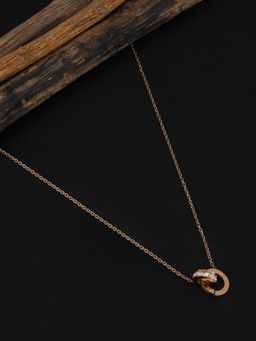 E2O - Gold Plated Metal Crafted Chain Pendant Necklace