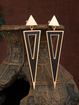 E2O - Gold Plated Contemporary Drop Earrings