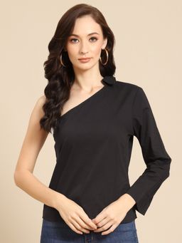 Dodo & Moa - Black Solid/Plain Western Wear Top