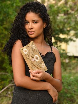 Odette - Gold Beads Embellished Clutch for Women