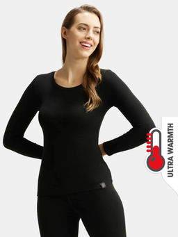 Jockey - 2540 Women Soft Touch Microfiber Elastane Fleece Thermal Top - Black