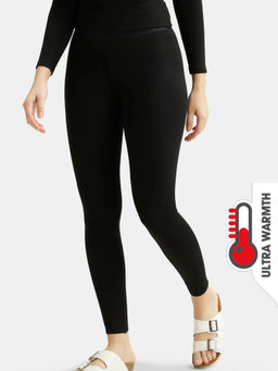 Jockey - 2541 Women Soft Touch Microfiber Elastane Fleece Thermal Leggings - Black