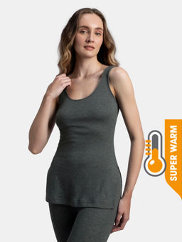 Jockey - 2547 Women Super Warm Combed Cotton Rich Brushed Thermal Tank Top-Charcoal Mel