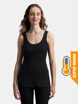 Jockey - 2547 Women Super Warm Combed Cotton Rich Brushed Thermal Tank Top - Black