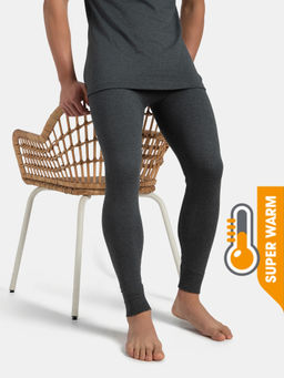 Jockey - 2421 Men Super Warm Combed Cotton Rich Brushed Thermal Long John-Charcoal Mel