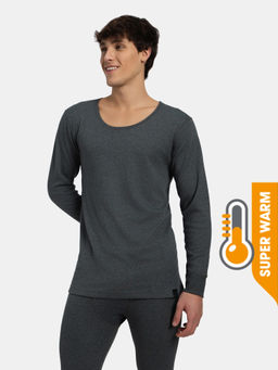 Jockey - 2403 Men Super Warm Cotton Rich Brushed Thermal Undershirt - Charcoal Melange