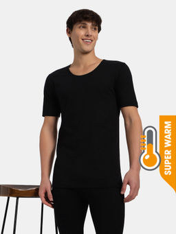 Jockey - 2402 Men Super Warm Cotton Rich Brushed Thermal Undershirt - Black