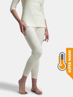 Jockey - 2544 Women Super Warm Combed Cotton Rich Brushed Thermal Leggings - Off White