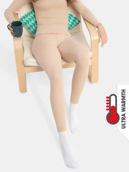 Jockey - 2541 Women Soft Touch Microfiber Elastane Fleece Thermal Leggings - Skin