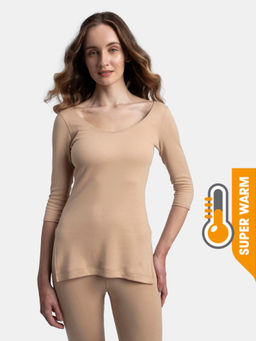 Jockey - 2543 Women Cotton Rich Brushed 3/4th Sleeve Thermal Top - Skin