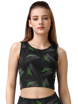 SOIE - Women Sleeveless Quick Dry Printed Athleisure Crop Top