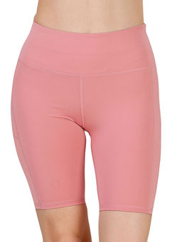 SOIE - Women High Waist Knee Length Quick Dry Sports Shorts with Pocket