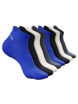 Heelium - Bamboo Ankle Socks-FreeSize UK7-11,8 Pairs,Blue,Grey,Black,White,Anti dour (Pack of 8)