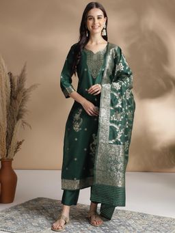Gahan - Womens Fabric Print Kurta Pant With Dupatta