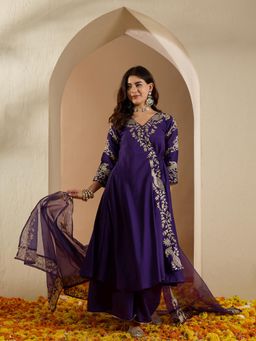 Gahan - Womens Elegant Angrakha Style Anarkali Palazzo with Dupatta