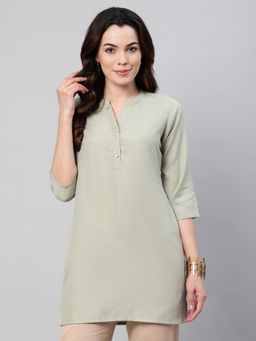 Gahan - Green Cotton Womens Regular Solid Tunic
