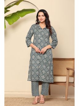 Gahan - Grey Botanical Flower Co-Ord Set